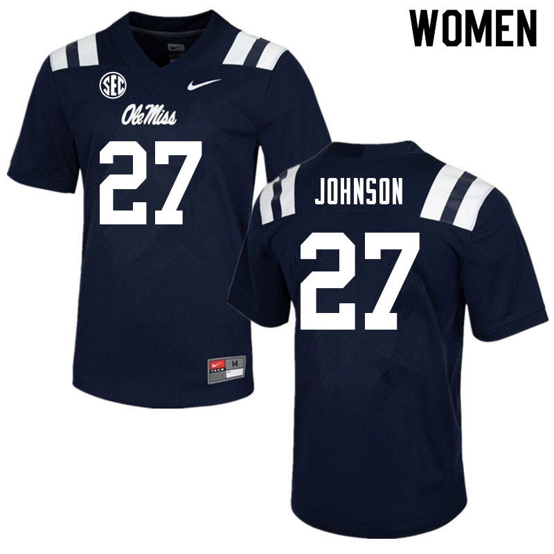Tysheem Johnson Ole Miss Rebels NCAA Women's Navy #27 Stitched Limited College Football Jersey KXD0558DL